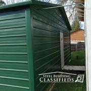 Green Metal Shed Building
