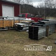 Steel Building Materials Sitting on Grass