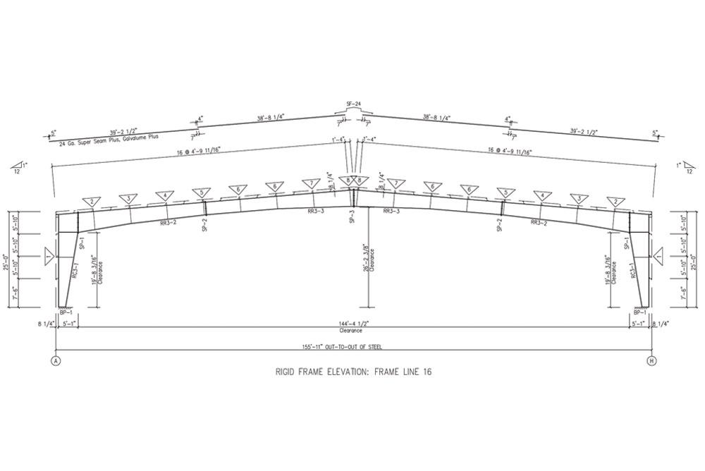 US1830 Plans for a 156x580 Metal Building